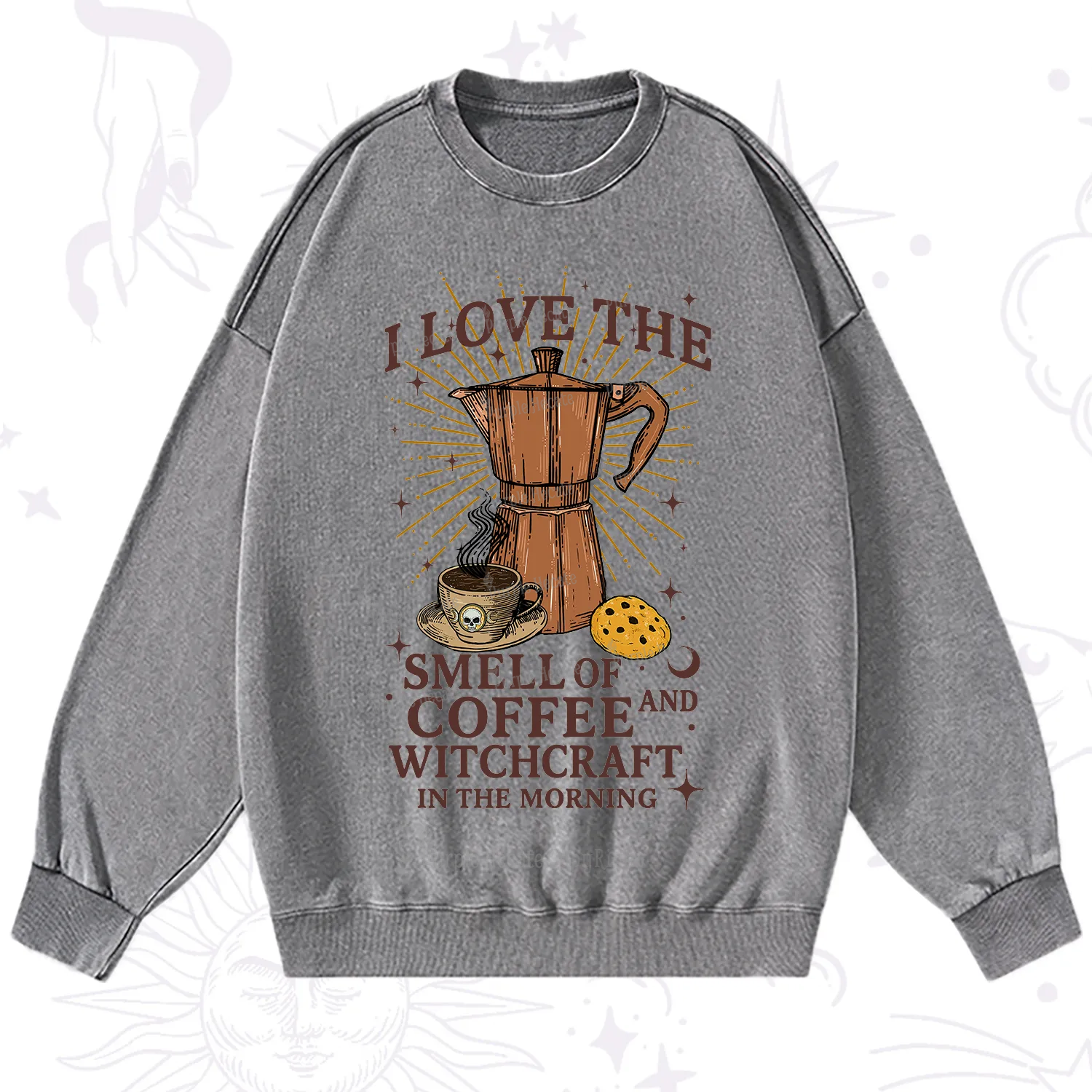 Purplehecate I Love The Smell Of Coffee And Witchcraft In The Morning Washed Sweatshirt