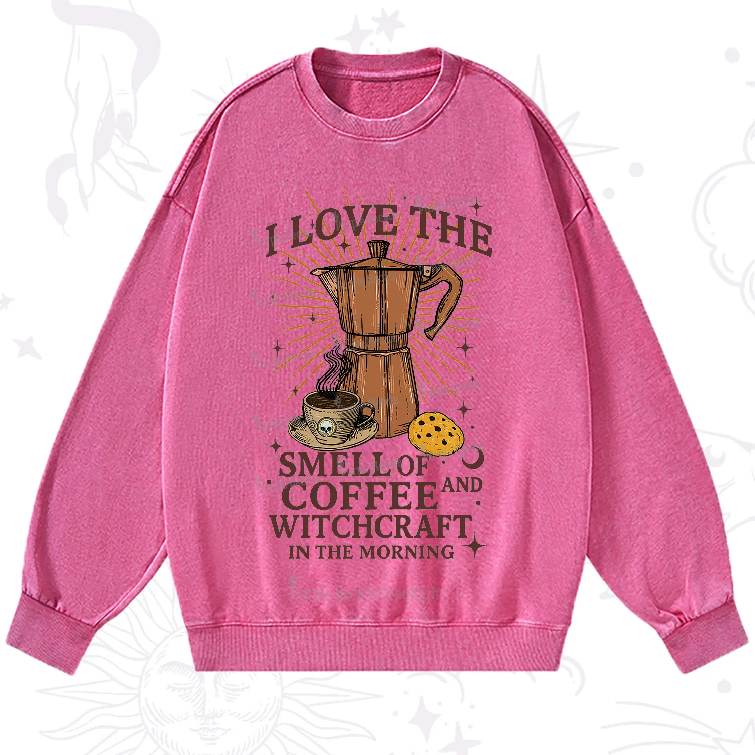 Purplehecate I Love The Smell Of Coffee And Witchcraft In The Morning Washed Sweatshirt