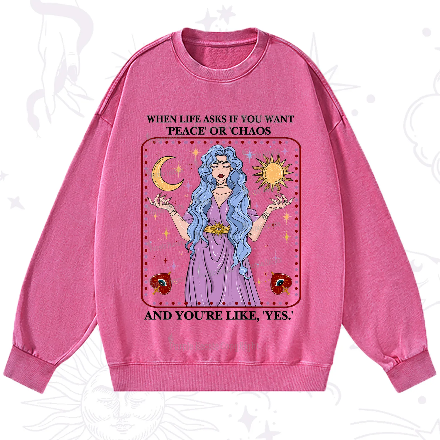 Purplehecate Peace Or Chaos Washed Sweatshirt
