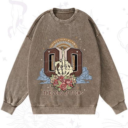 Purplehecate The Zero of Fucks No Apologies Washed Sweatshirt