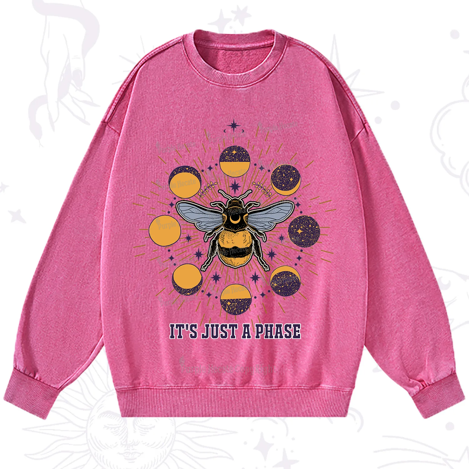 Purplehecate It's Just a Moon Bee Phase Washed Sweatshirt