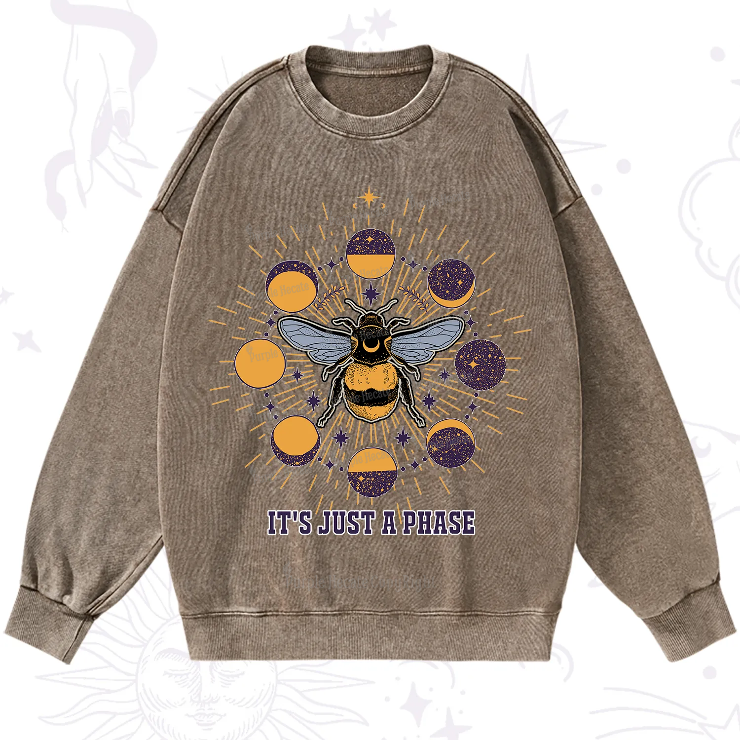 Purplehecate It's Just a Moon Bee Phase Washed Sweatshirt