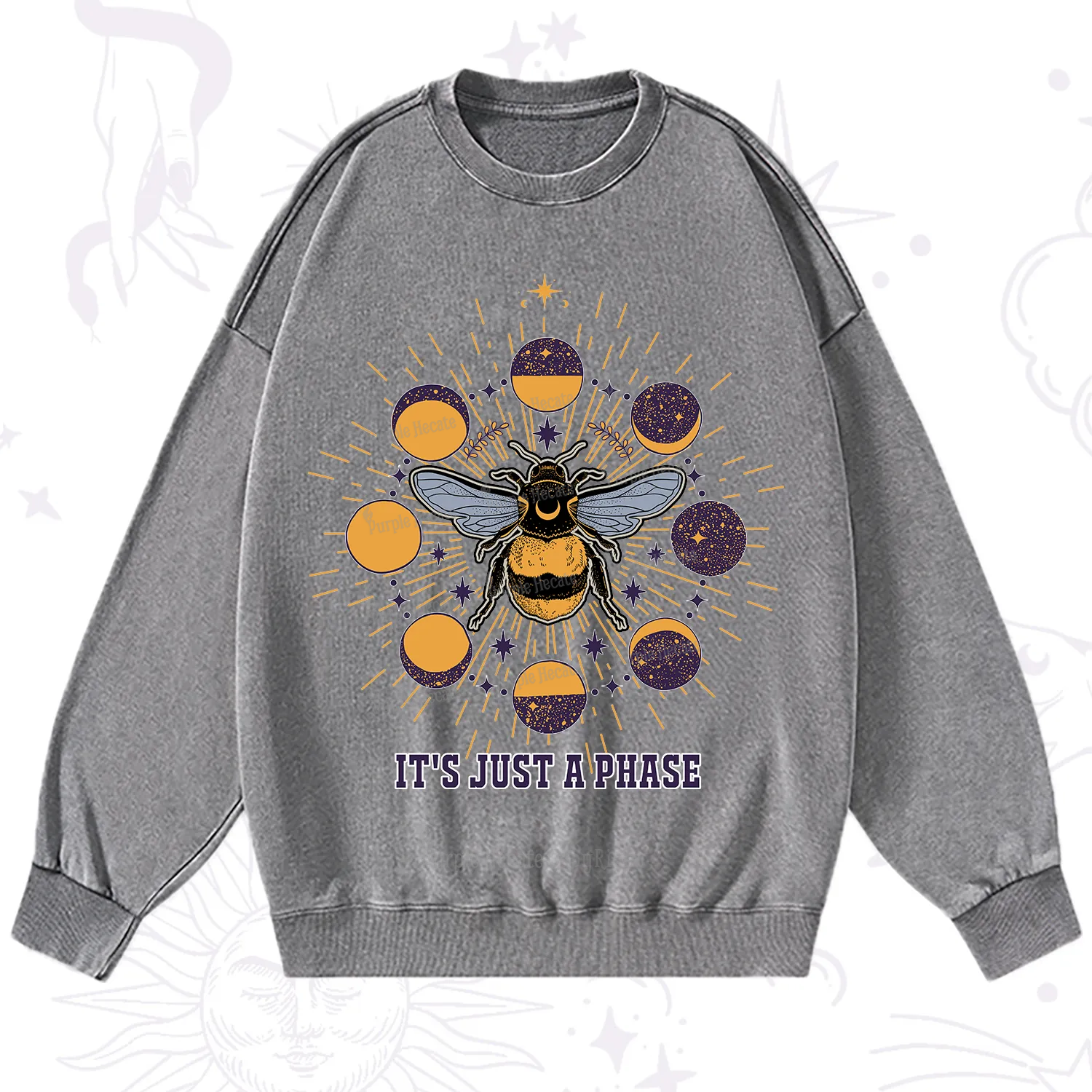 Purplehecate It's Just a Moon Bee Phase Washed Sweatshirt