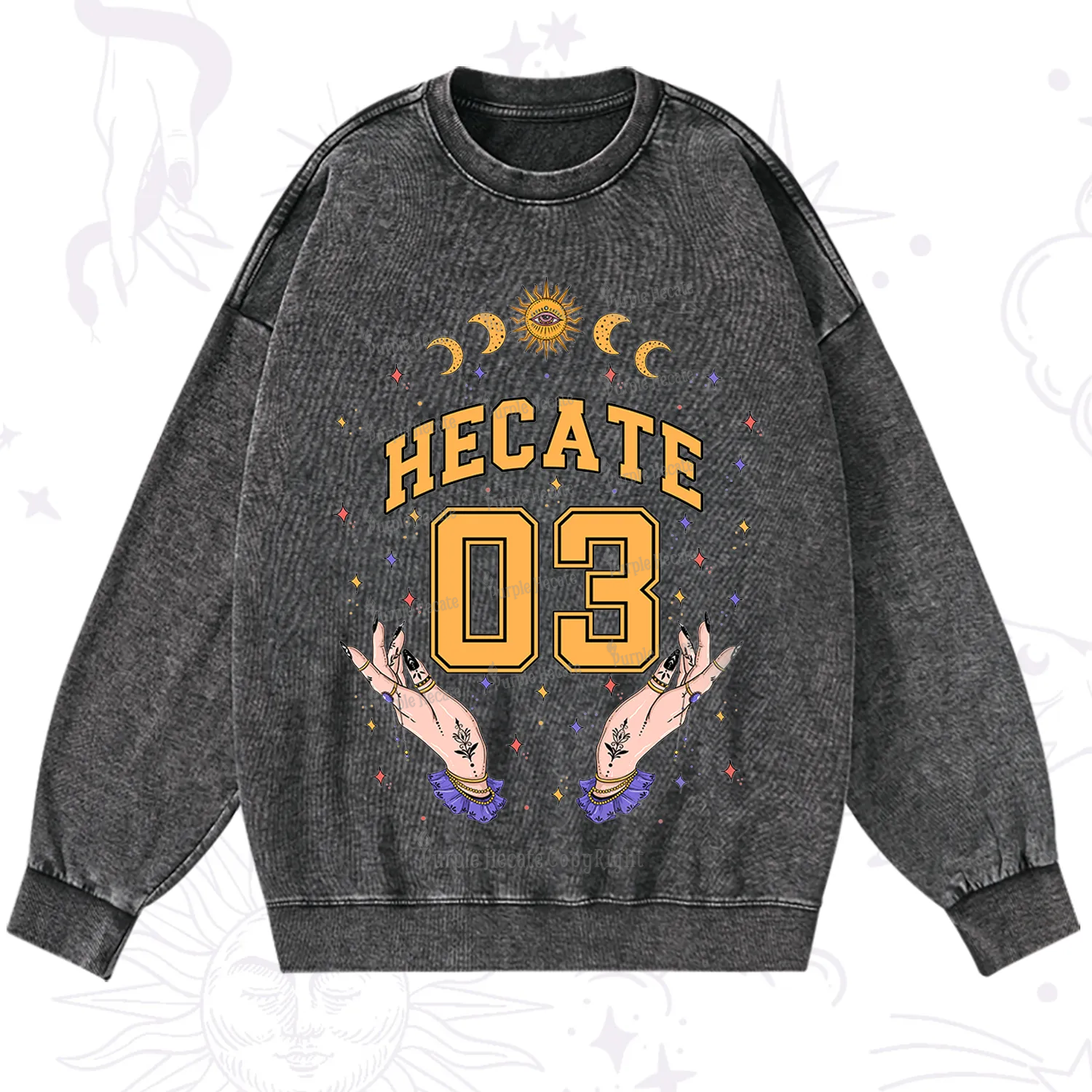 Purplehecate Hecate Moonlight Sorcery Washed Sweatshirt