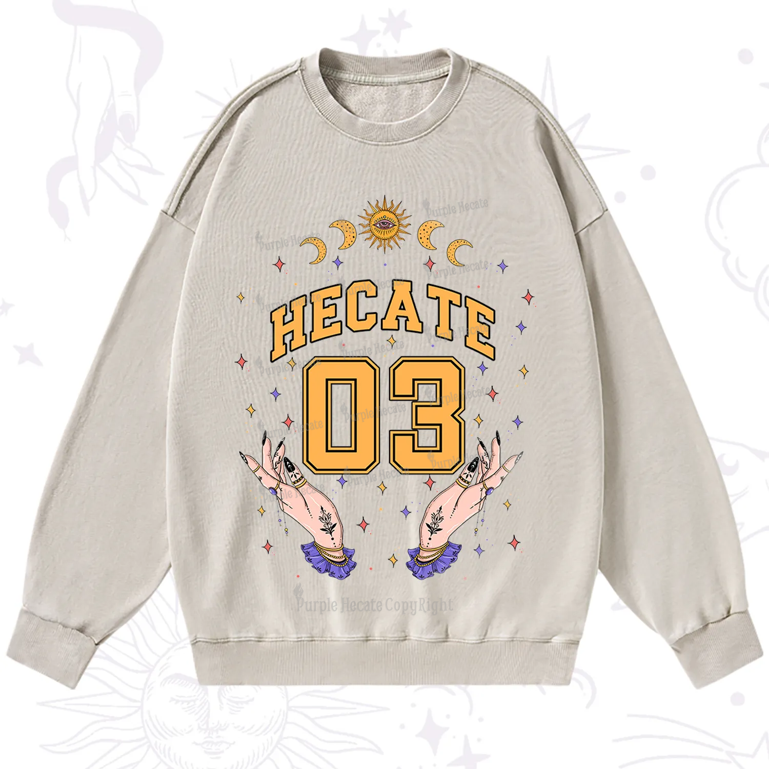Purplehecate Hecate Moonlight Sorcery Washed Sweatshirt