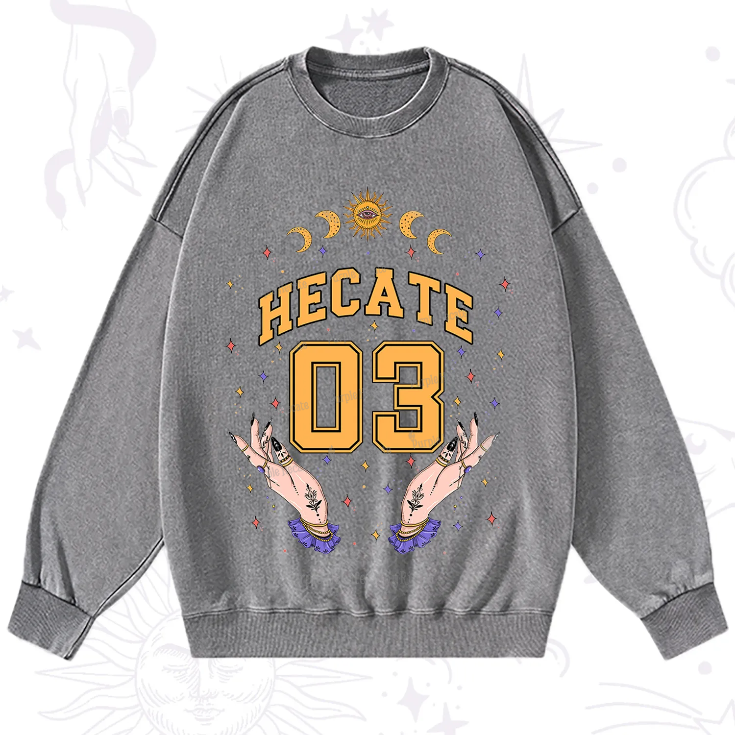 Purplehecate Hecate Moonlight Sorcery Washed Sweatshirt