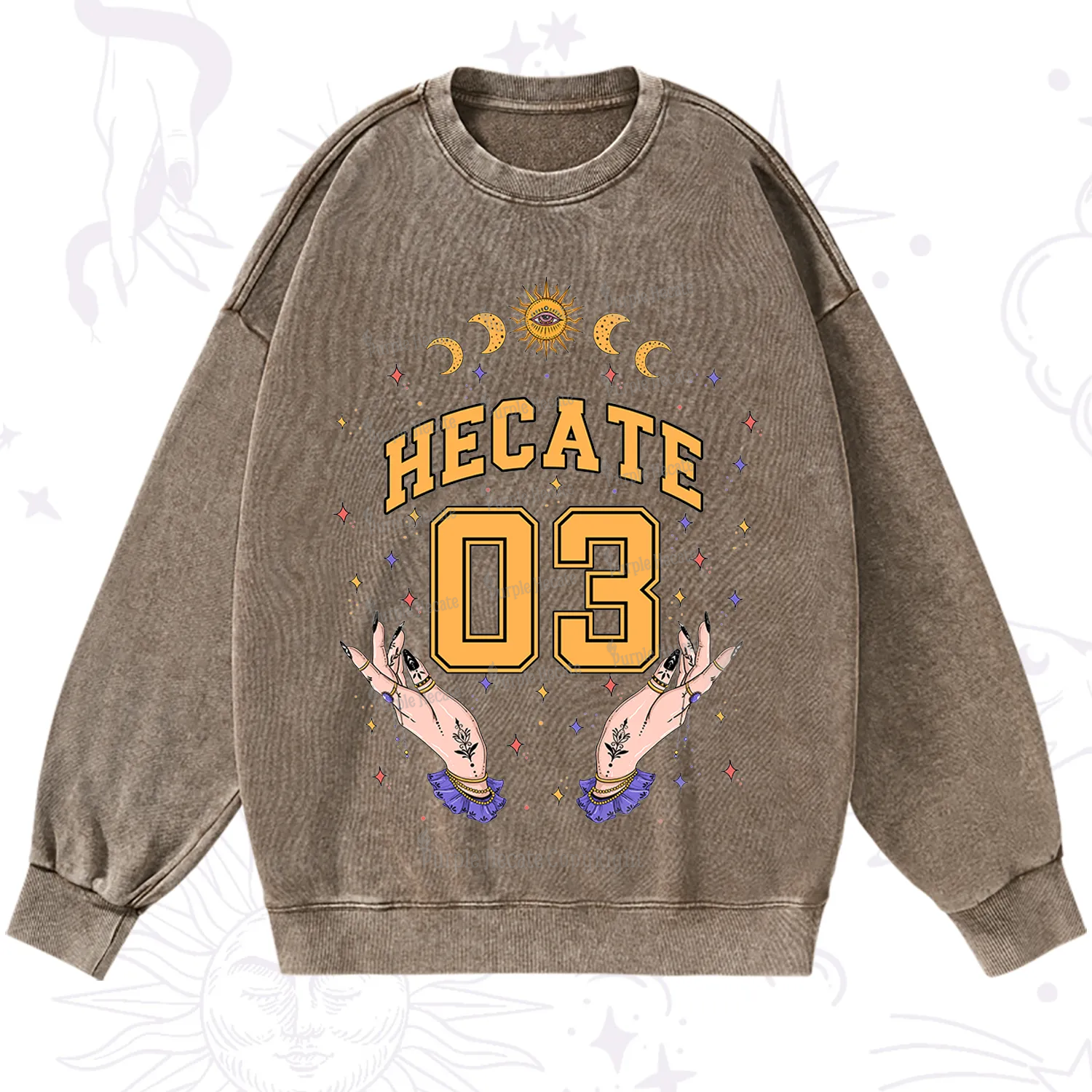 Purplehecate Hecate Moonlight Sorcery Washed Sweatshirt