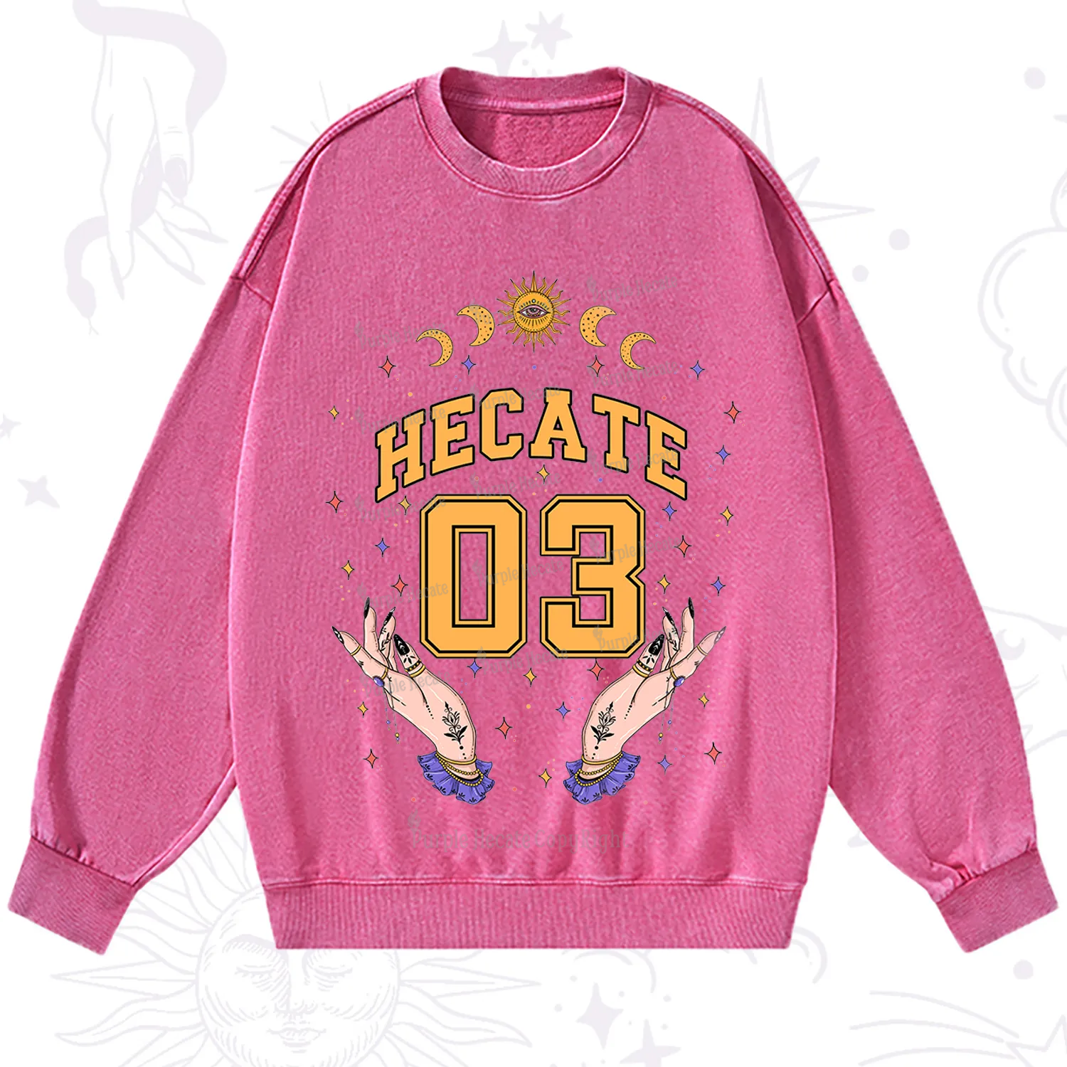 Purplehecate Hecate Moonlight Sorcery Washed Sweatshirt