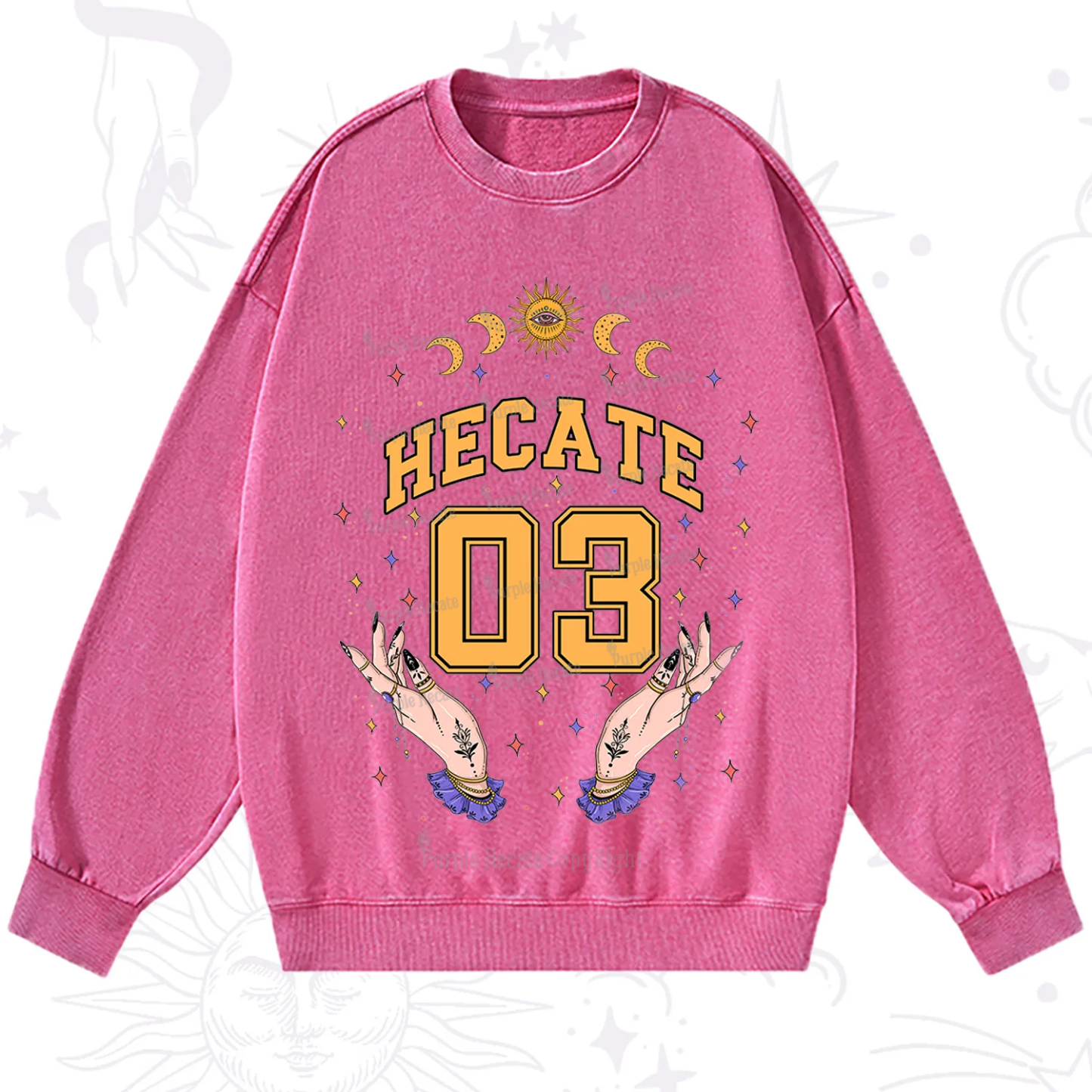 Purplehecate Hecate Moonlight Sorcery Washed Sweatshirt