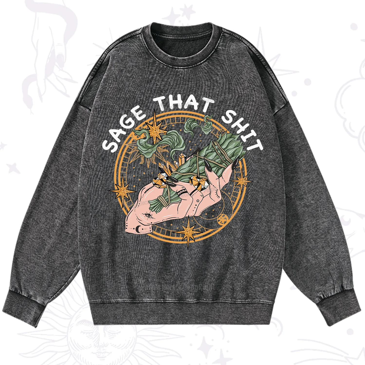 Purplehecate Smudge That Shit Washed Sweatshirt
