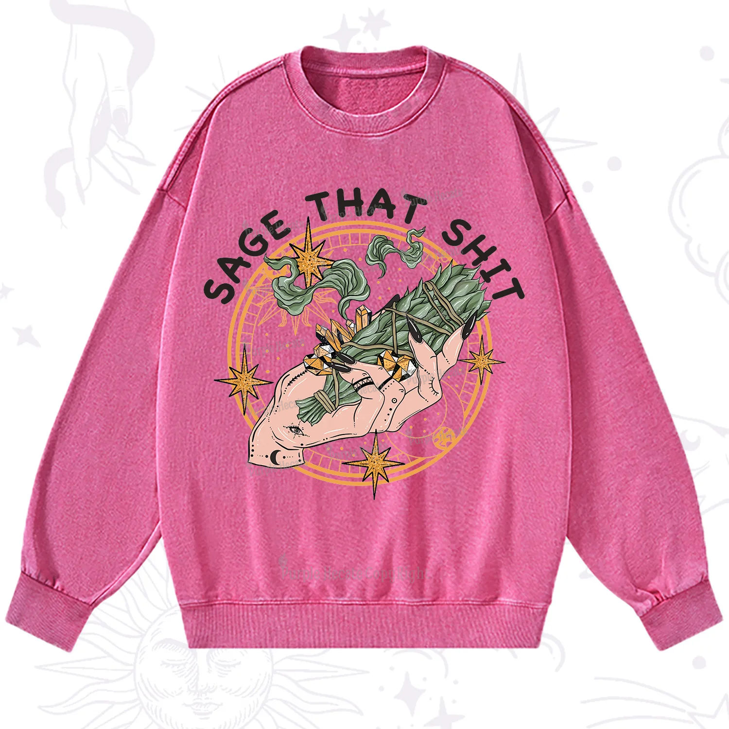 Purplehecate Smudge That Shit Washed Sweatshirt