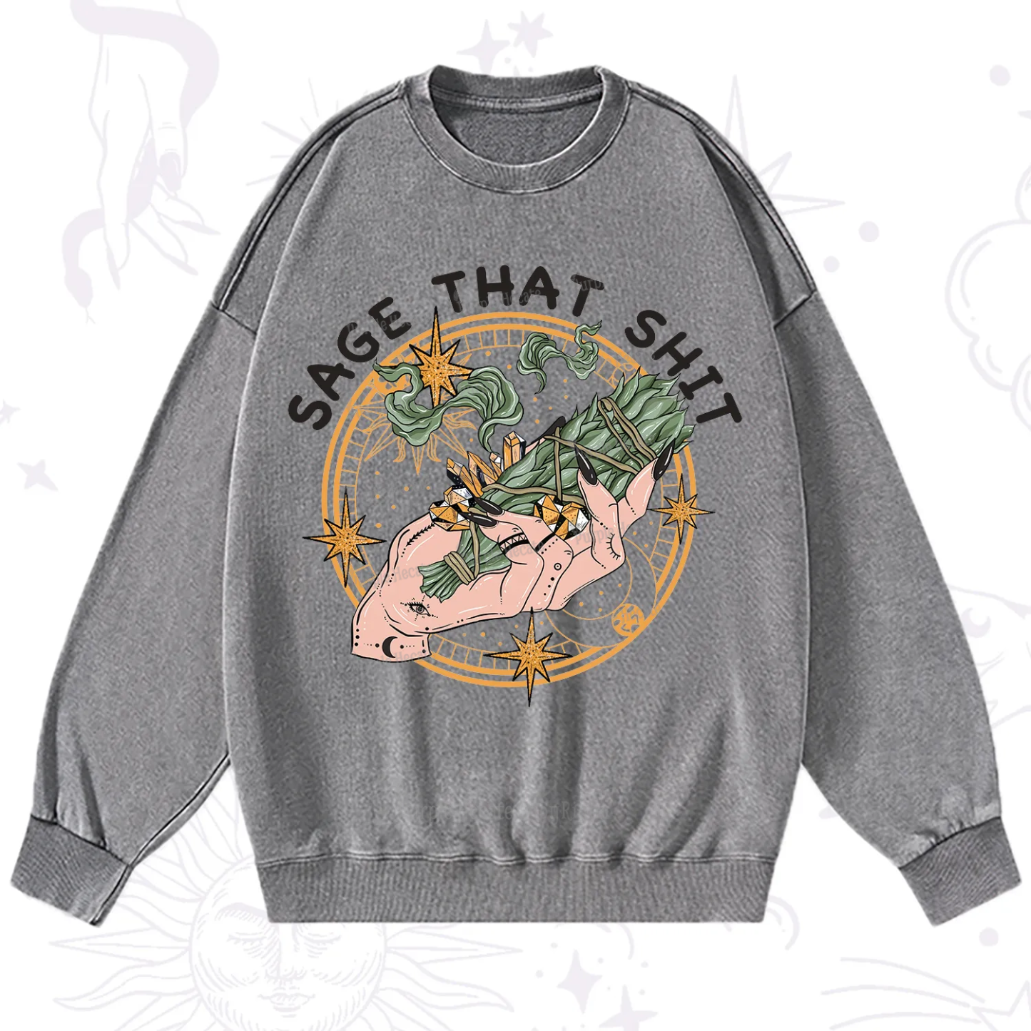 Purplehecate Smudge That Shit Washed Sweatshirt