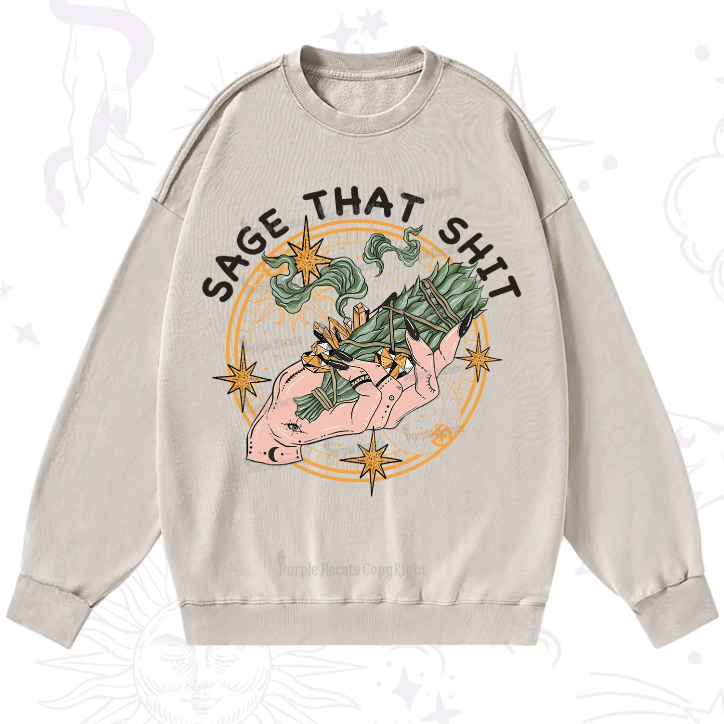 Purplehecate Smudge That Shit Washed Sweatshirt