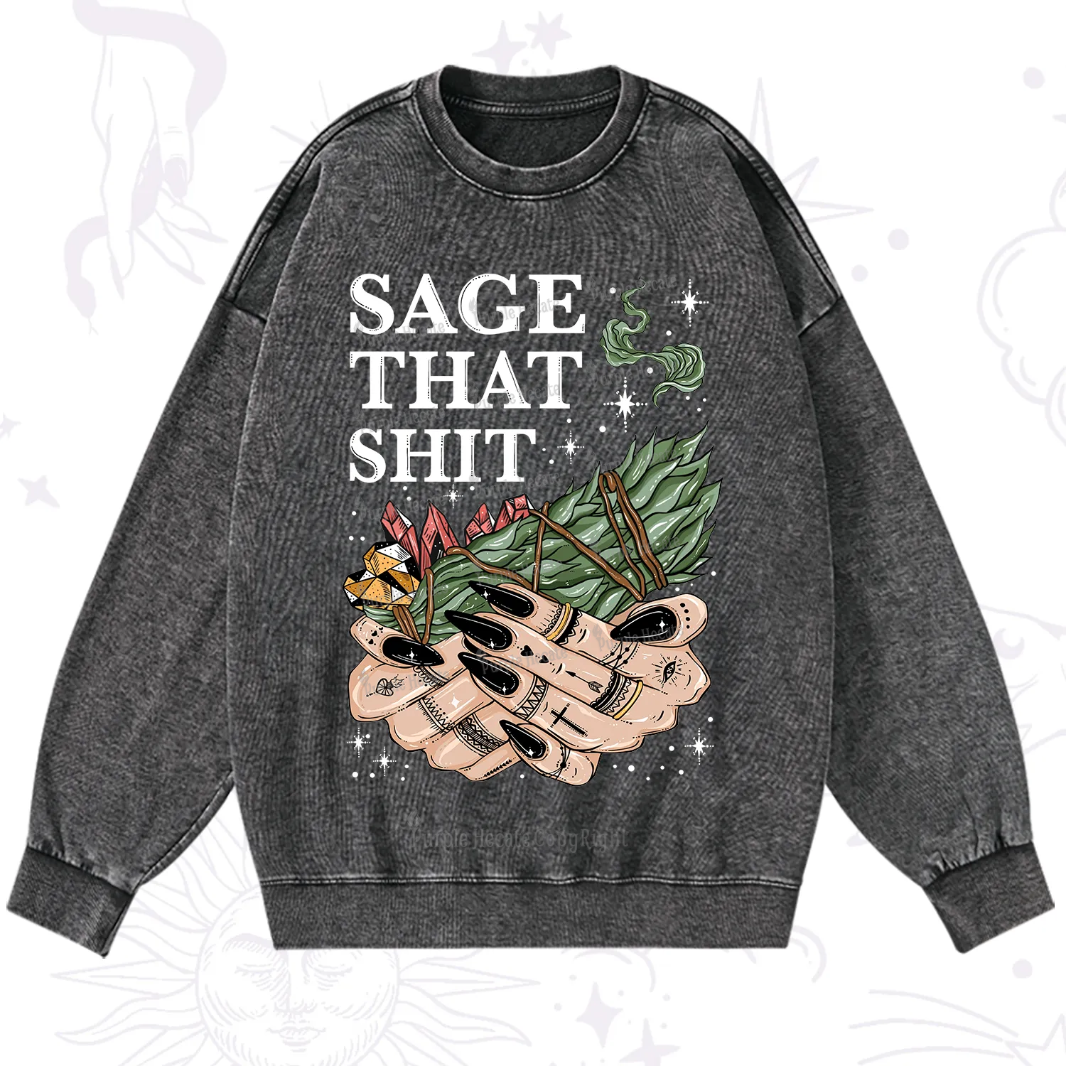 Purplehecate Smudge That Shit Washed Sweatshirt