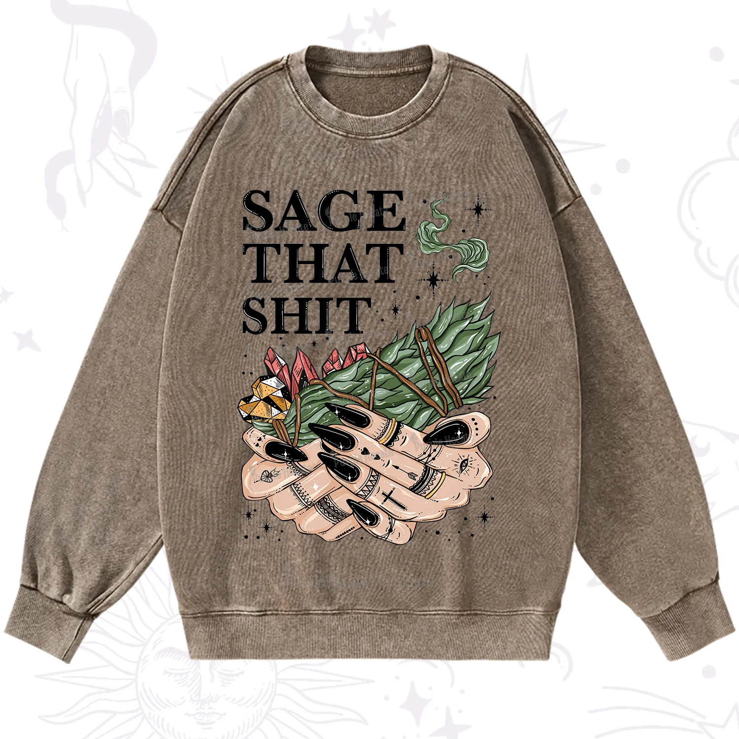 Purplehecate Smudge That Shit Washed Sweatshirt