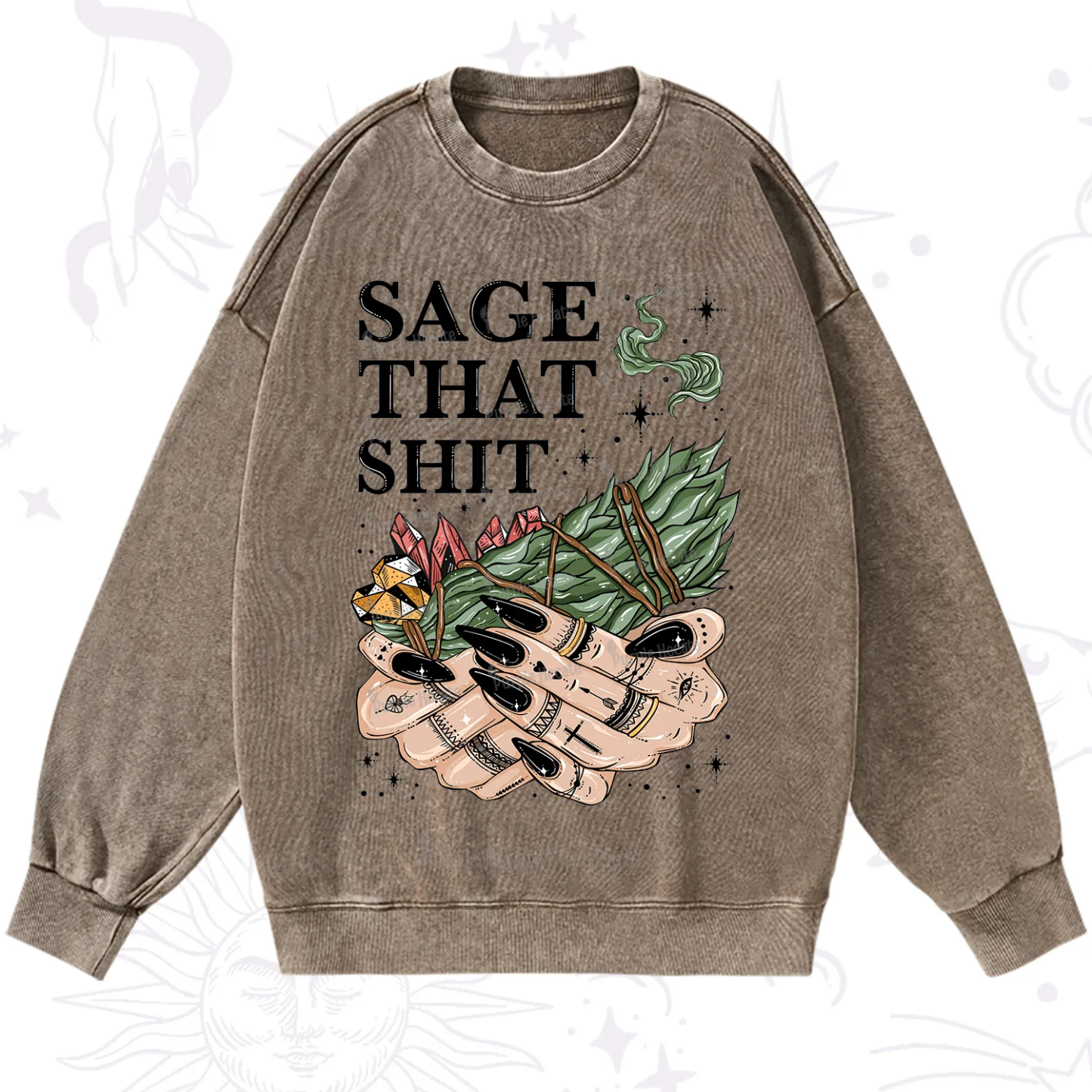 Purplehecate Smudge That Shit Washed Sweatshirt