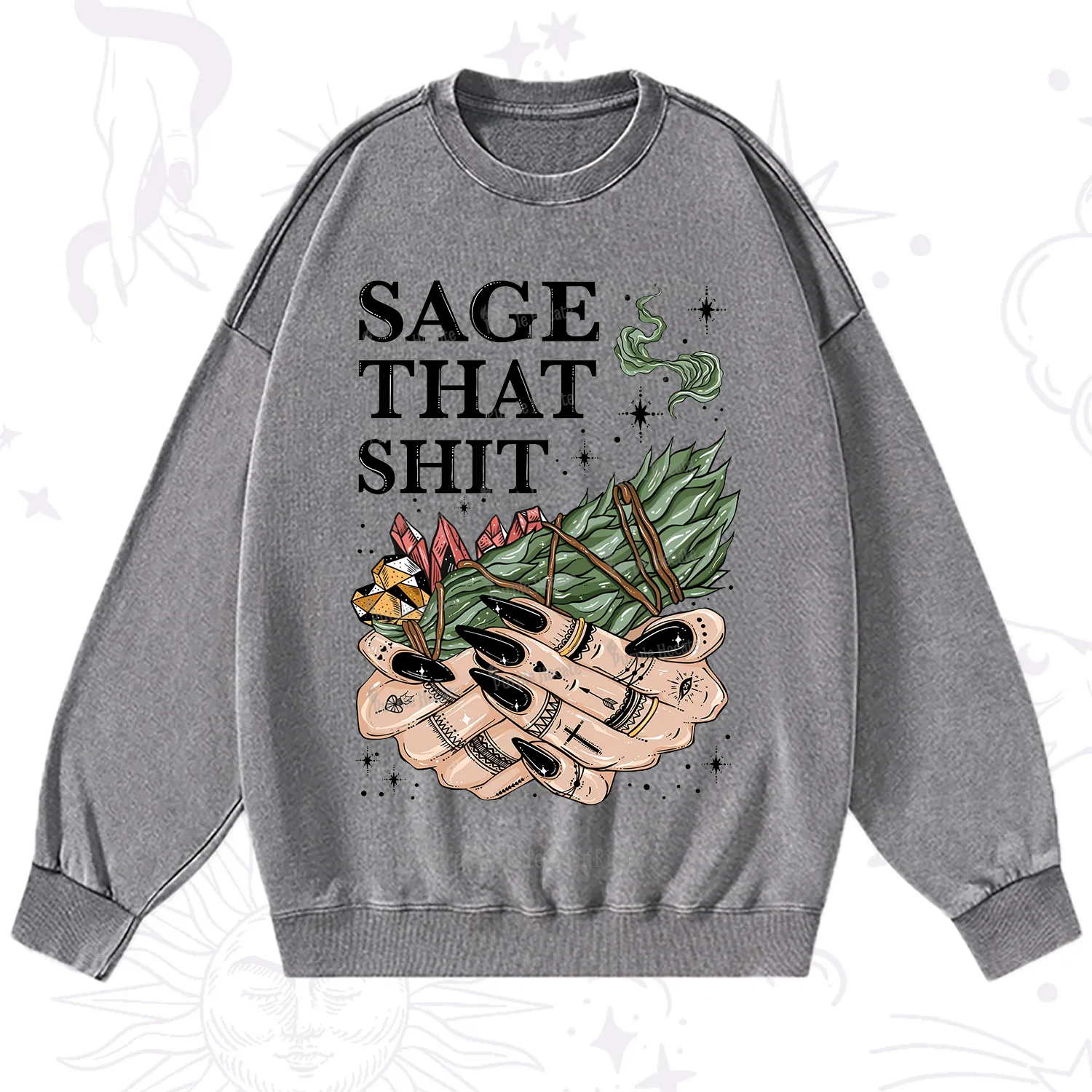 Purplehecate Smudge That Shit Washed Sweatshirt