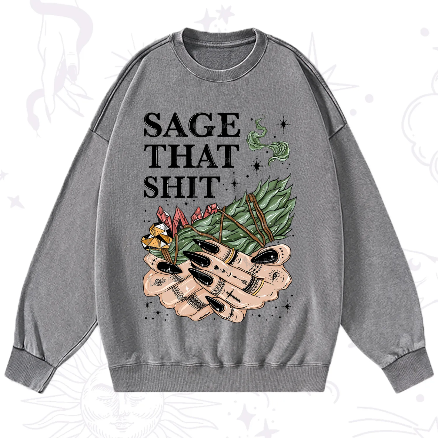 Purplehecate Smudge That Shit Washed Sweatshirt