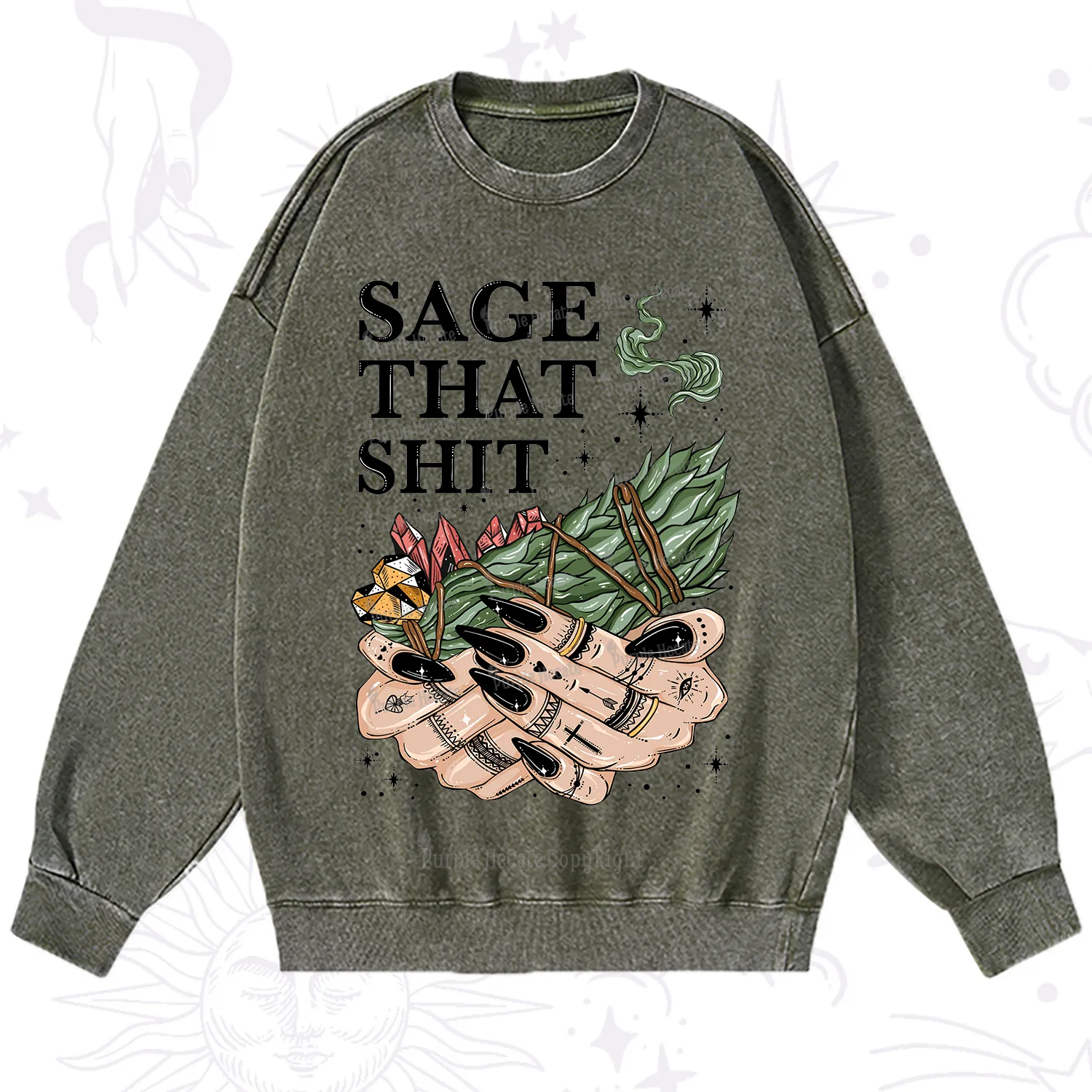 Purplehecate Smudge That Shit Washed Sweatshirt