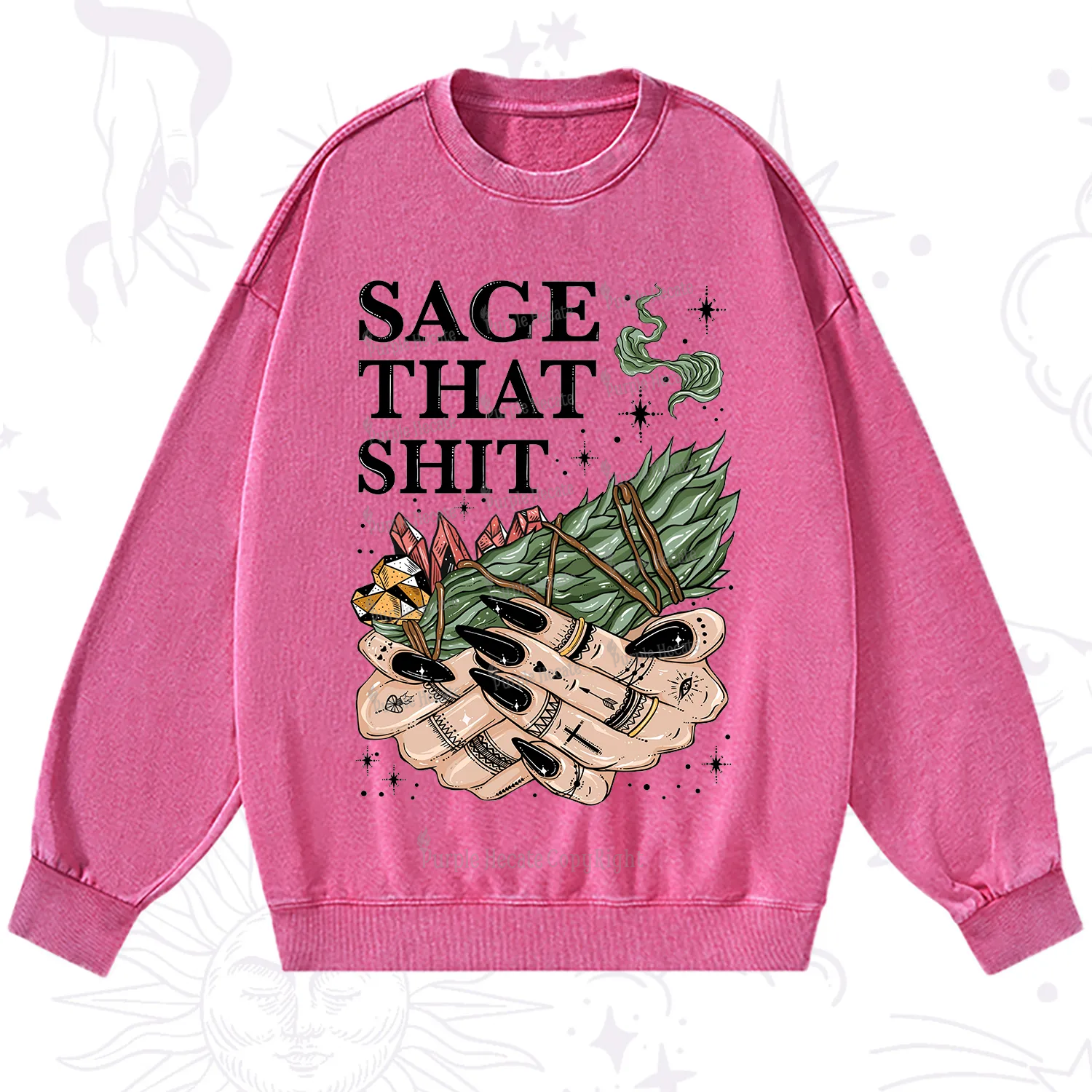 Purplehecate Smudge That Shit Washed Sweatshirt