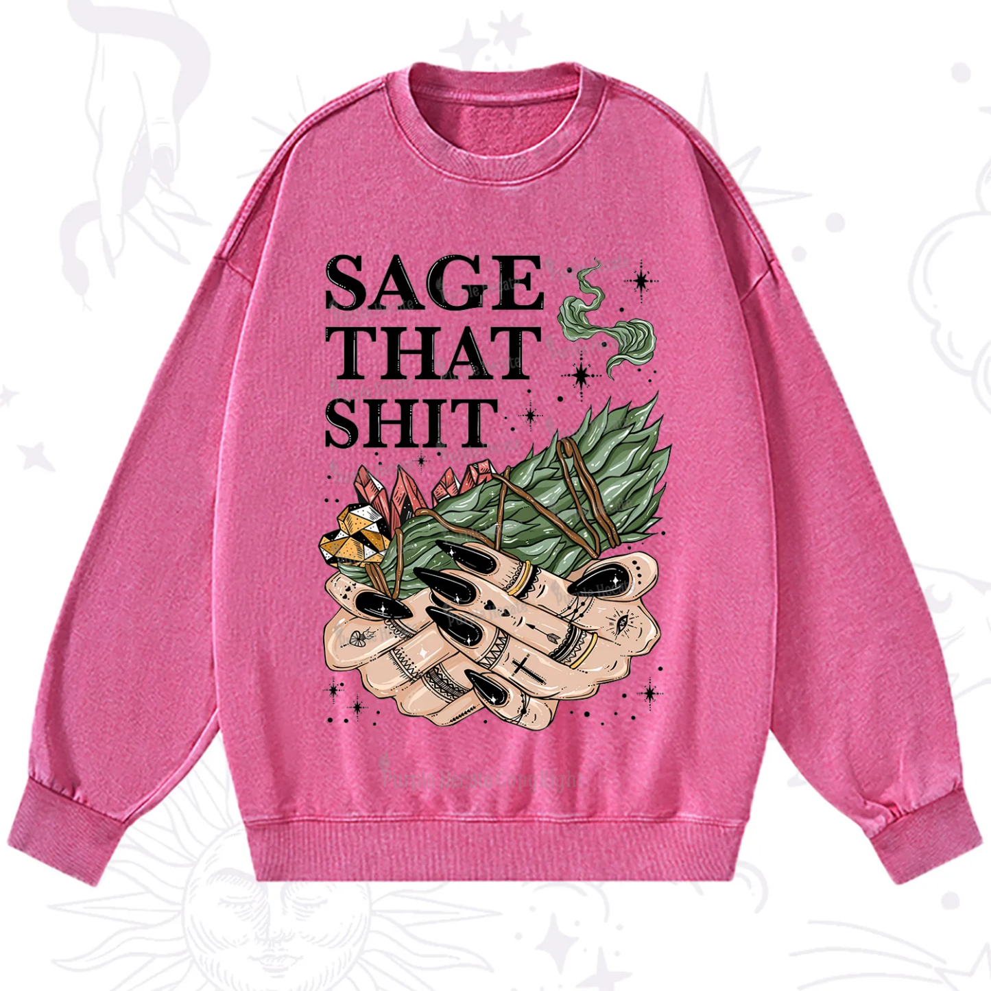 Purplehecate Smudge That Shit Washed Sweatshirt