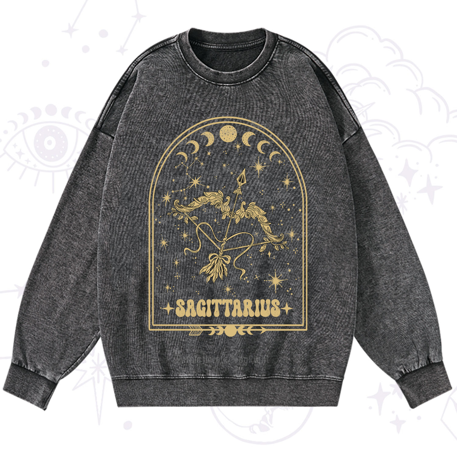 Purplehecate Zodiac Sagittarius Under the Stars Washed Sweatshirt