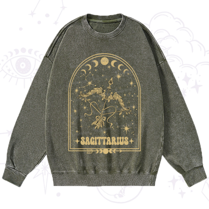 Purplehecate Zodiac Sagittarius Under the Stars Washed Sweatshirt