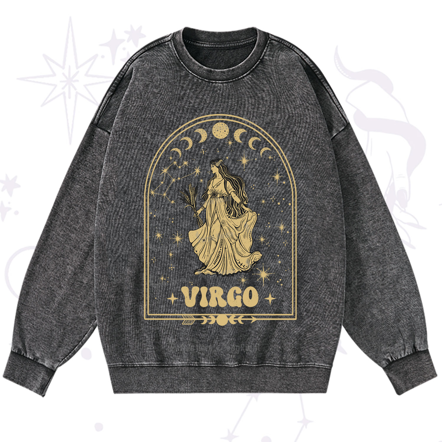 Purplehecate Zodiac Virgo Under the Stars Washed Sweatshirt