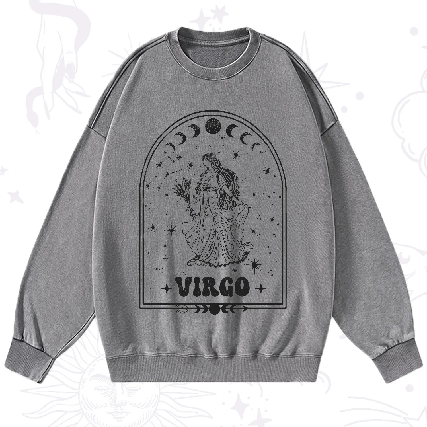 Purplehecate Zodiac Virgo Under the Stars Washed Sweatshirt