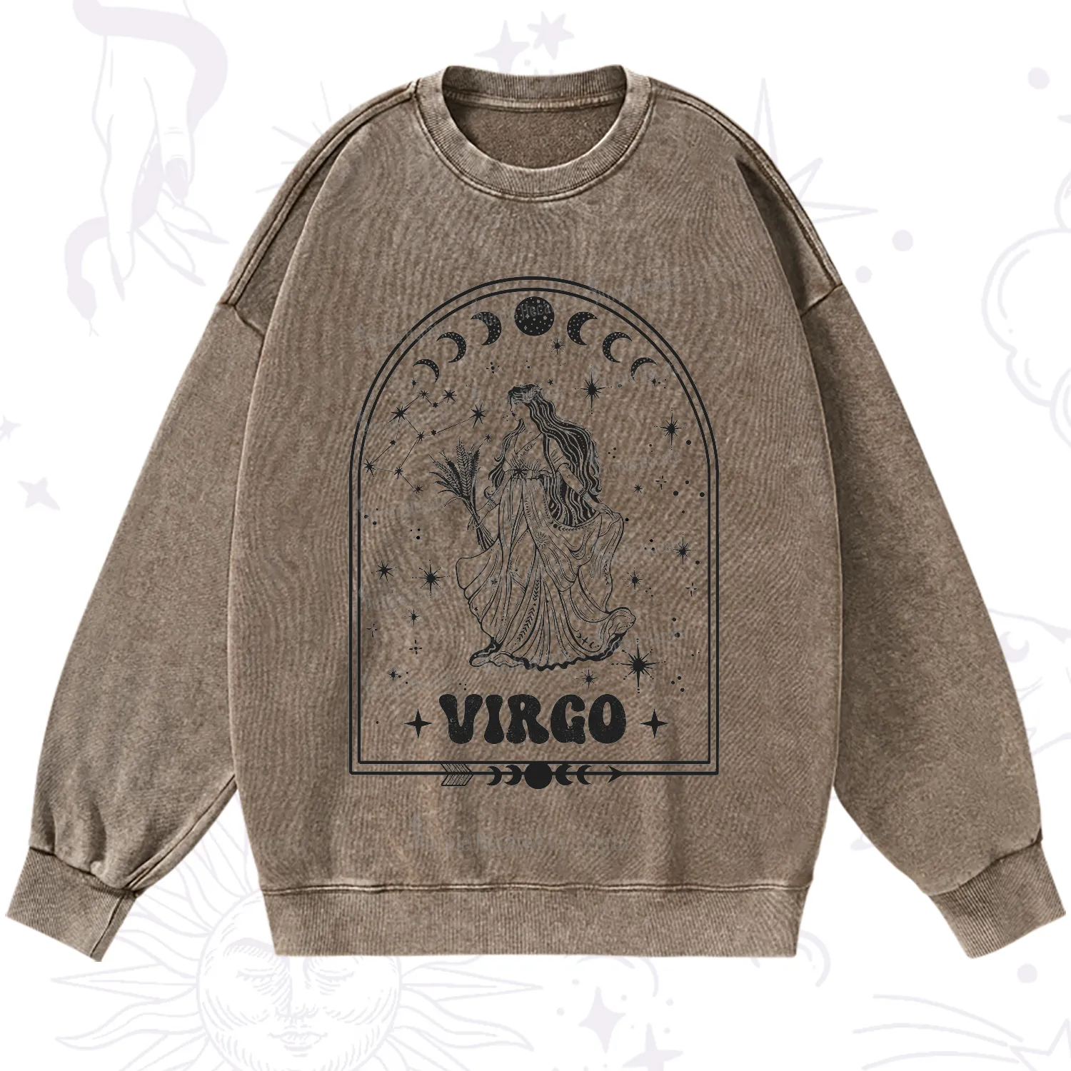 Purplehecate Zodiac Virgo Under the Stars Washed Sweatshirt