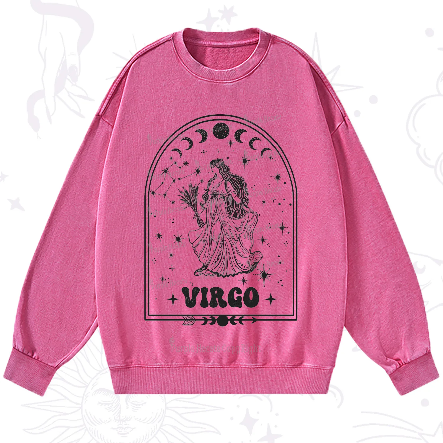 Purplehecate Zodiac Virgo Under the Stars Washed Sweatshirt