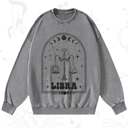 Purplehecate Zodiac Libra Under the Stars Washed Sweatshirt