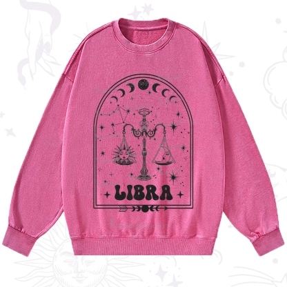 Purplehecate Zodiac Libra Under the Stars Washed Sweatshirt