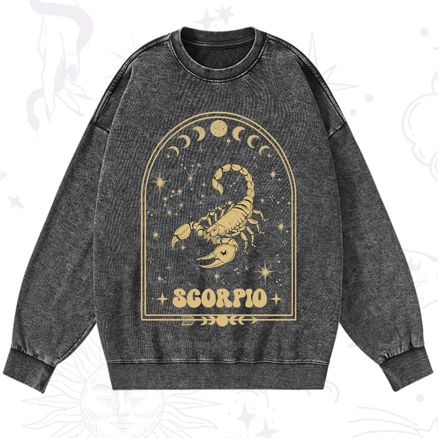 Purplehecate Zodiac Scorpio Under the Stars Washed Sweatshirt