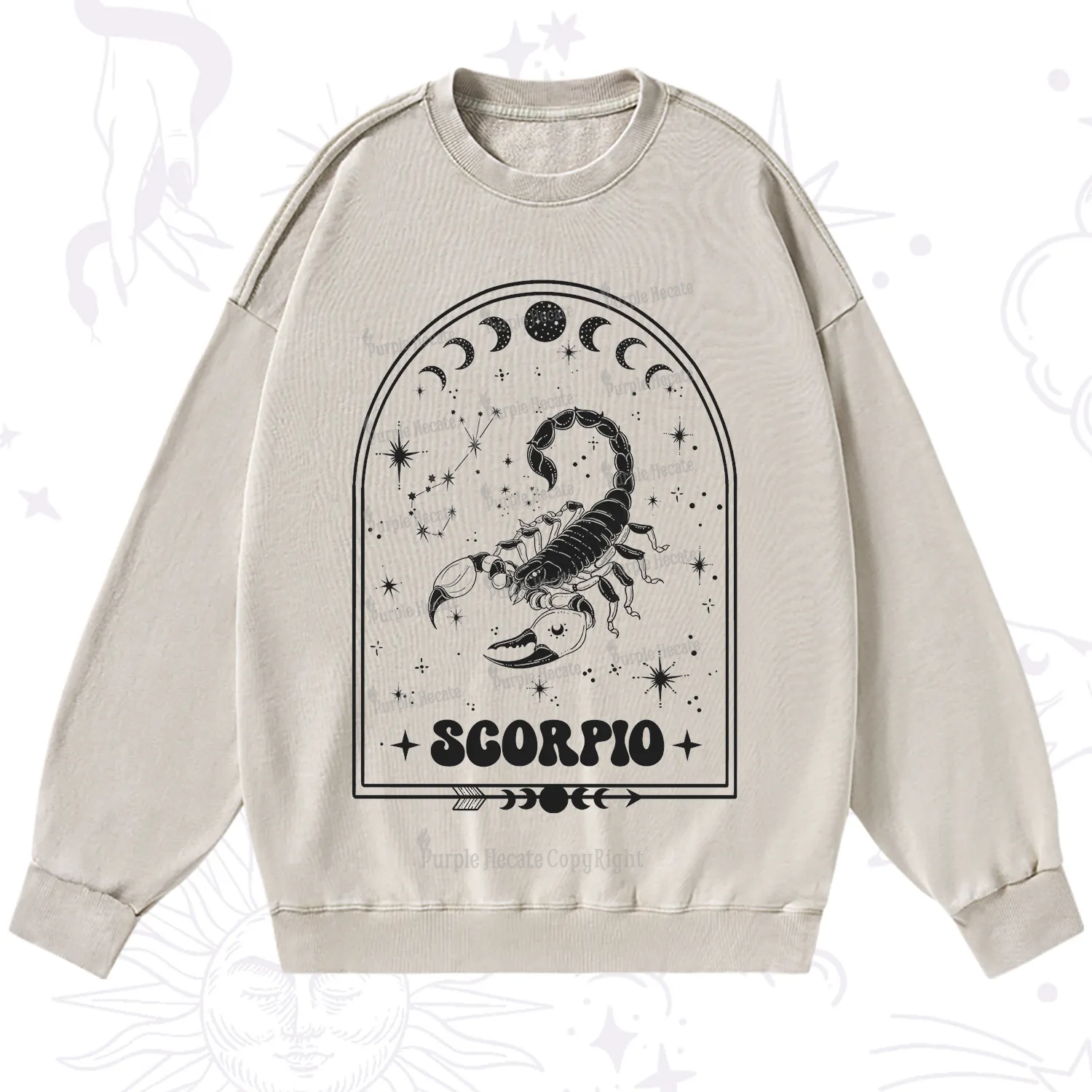 Purplehecate Zodiac Scorpio Under the Stars Washed Sweatshirt