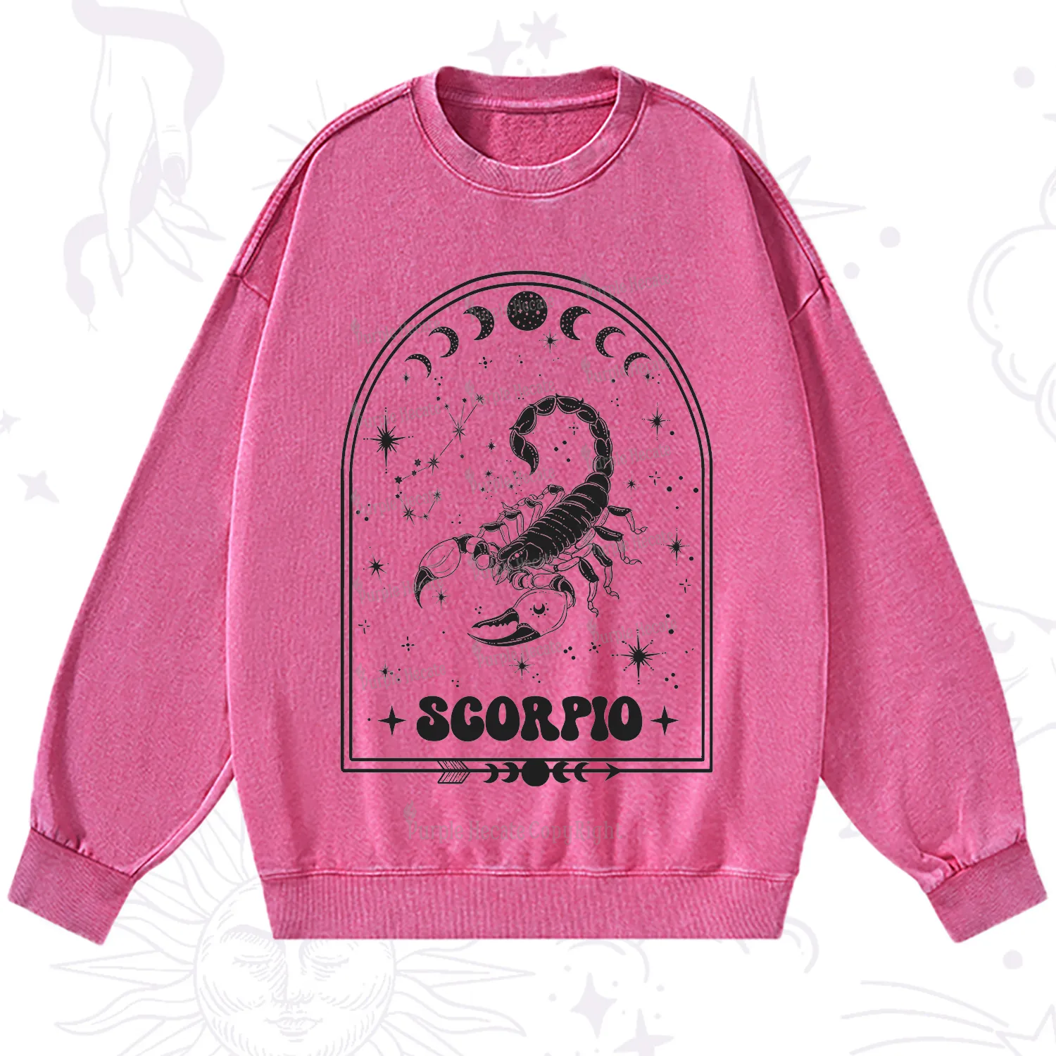 Purplehecate Zodiac Scorpio Under the Stars Washed Sweatshirt