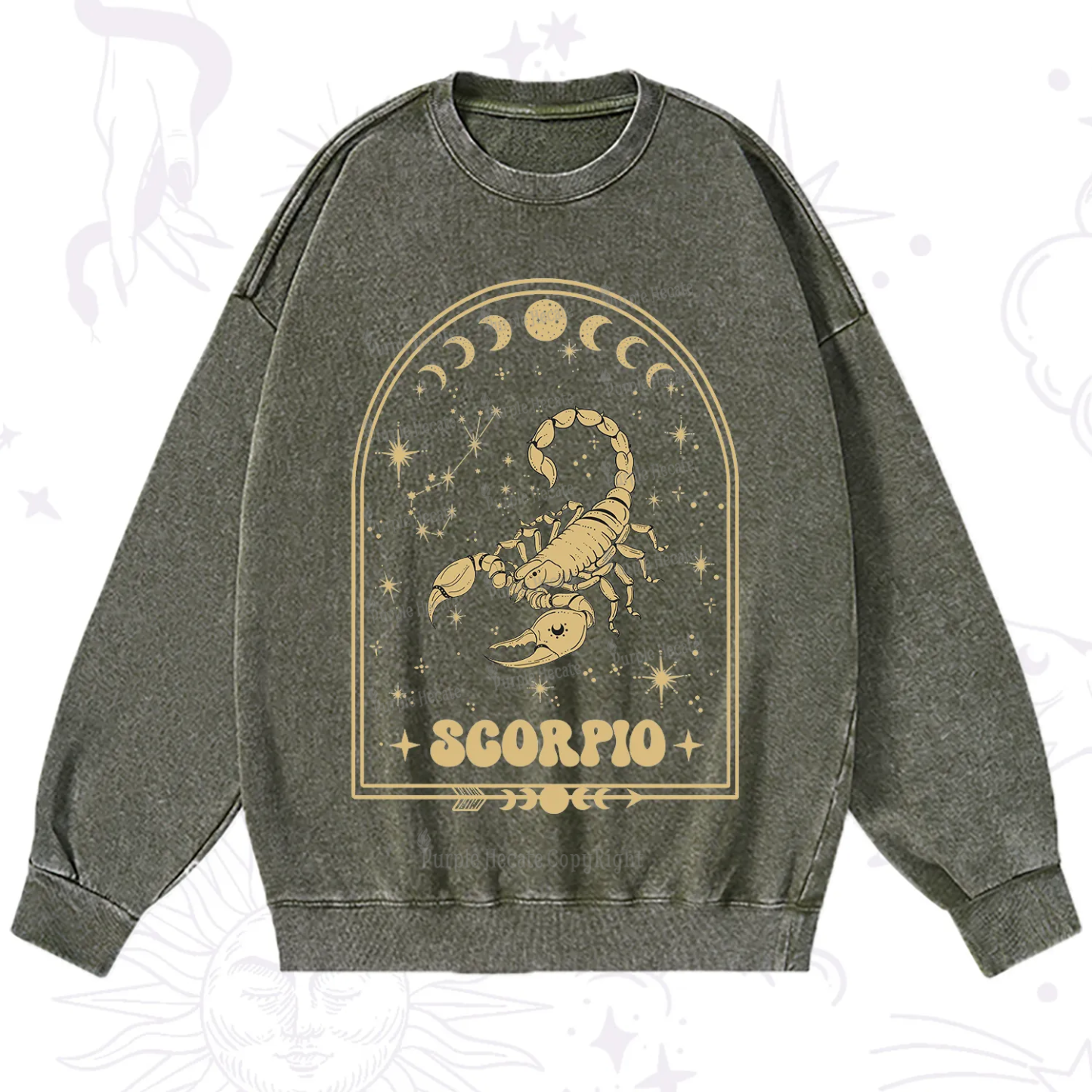 Purplehecate Zodiac Scorpio Under the Stars Washed Sweatshirt