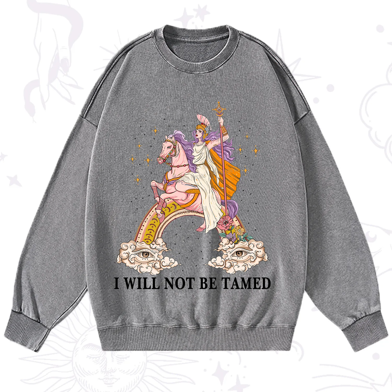 Purplehecate I Will Not Be Tamed Washed Sweatshirt