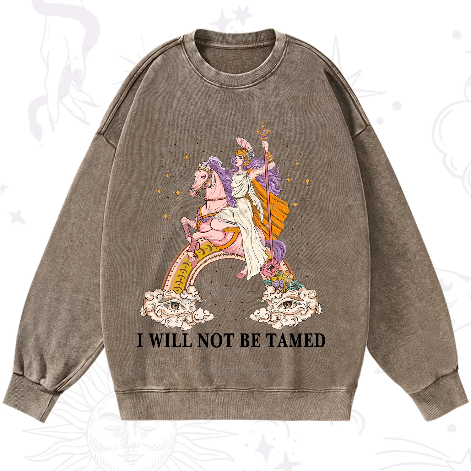 Purplehecate I Will Not Be Tamed Washed Sweatshirt
