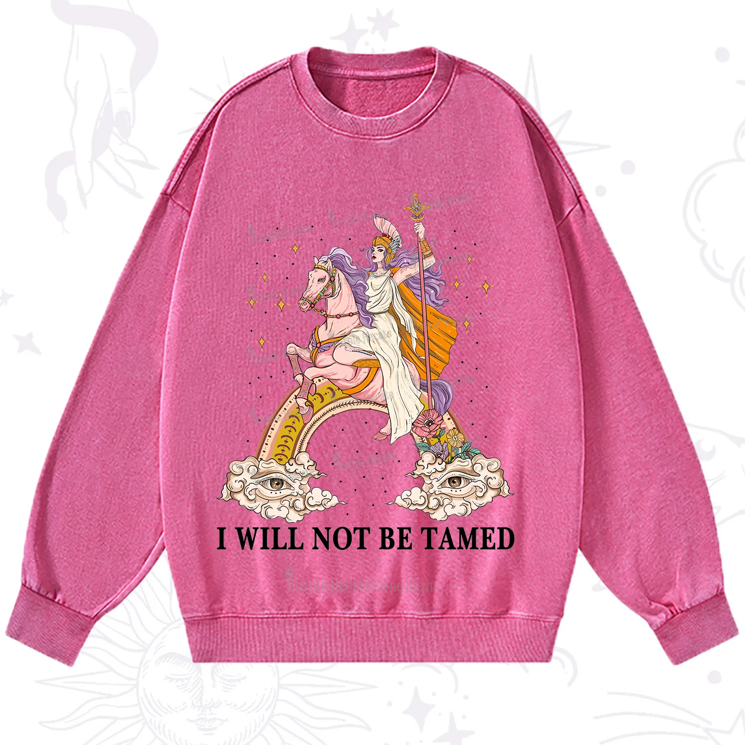 Purplehecate I Will Not Be Tamed Washed Sweatshirt