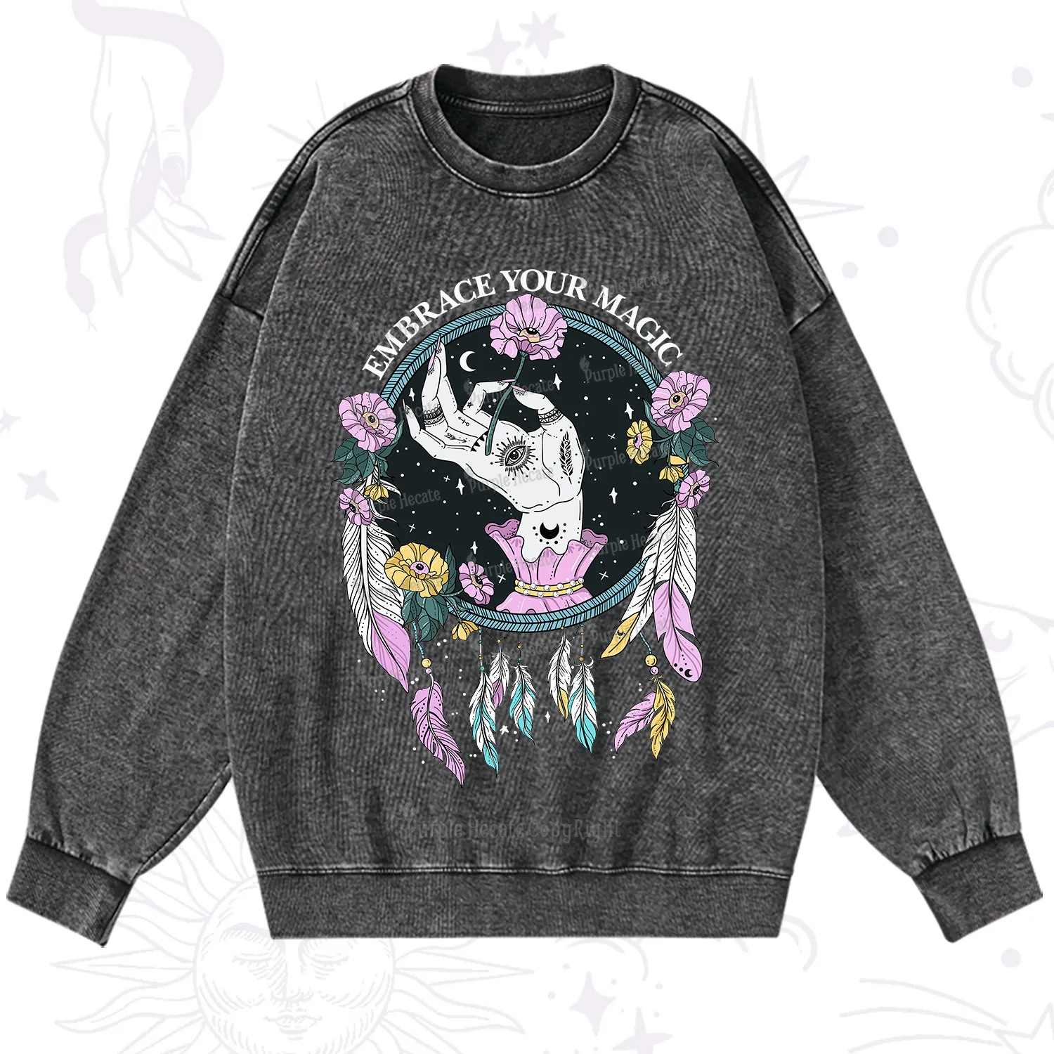 Purplehecate Embrace Your Magic Washed Sweatshirt