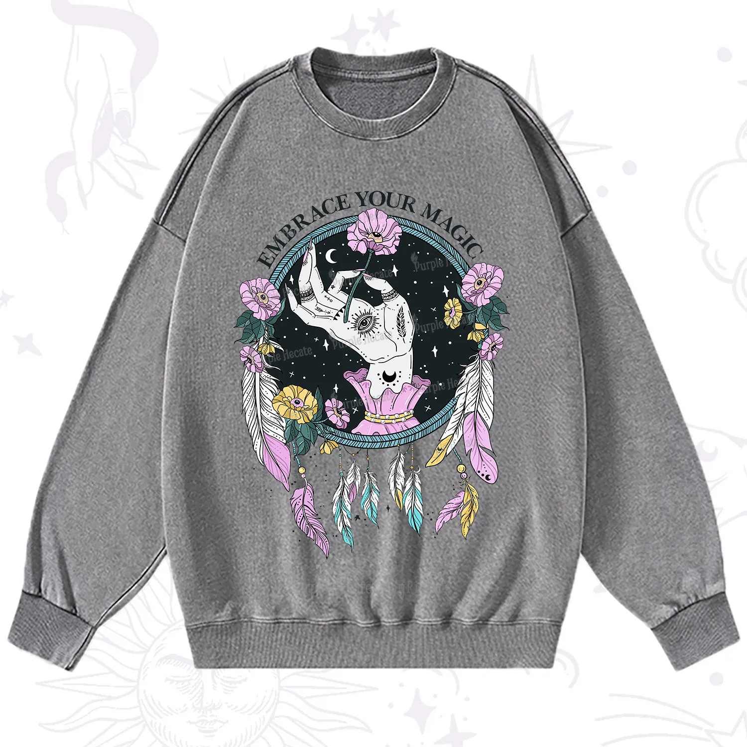 Purplehecate Embrace Your Magic Washed Sweatshirt