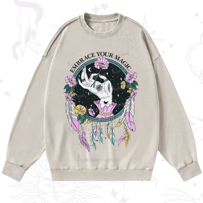Purplehecate Embrace Your Magic Washed Sweatshirt