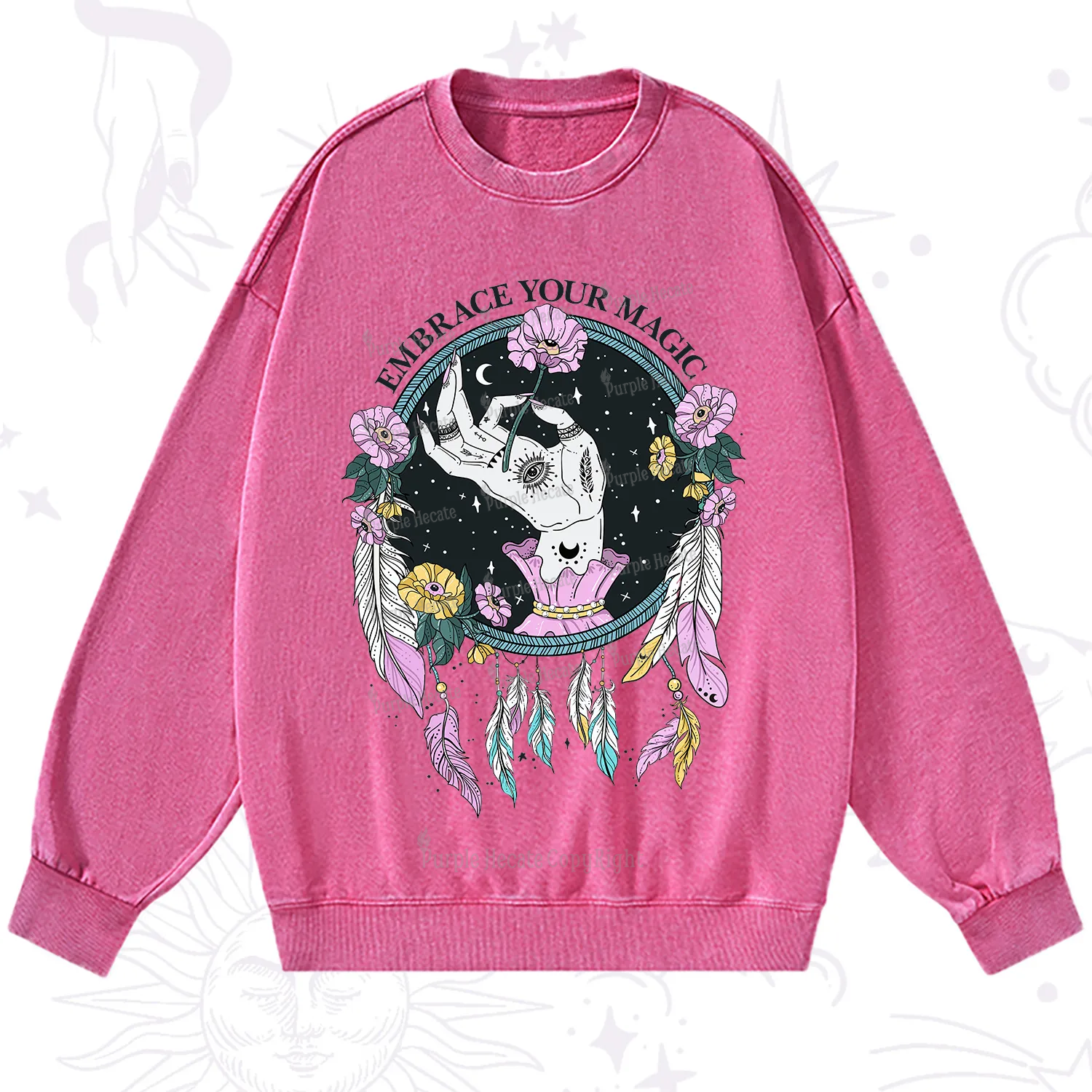 Purplehecate Embrace Your Magic Washed Sweatshirt