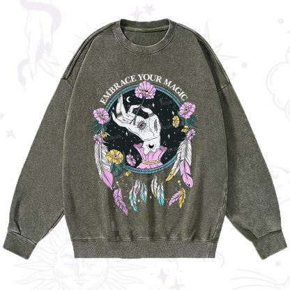 Purplehecate Embrace Your Magic Washed Sweatshirt