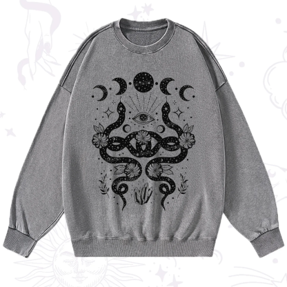 Purplehecate Lunar Serpent Alchemy Washed Sweatshirt
