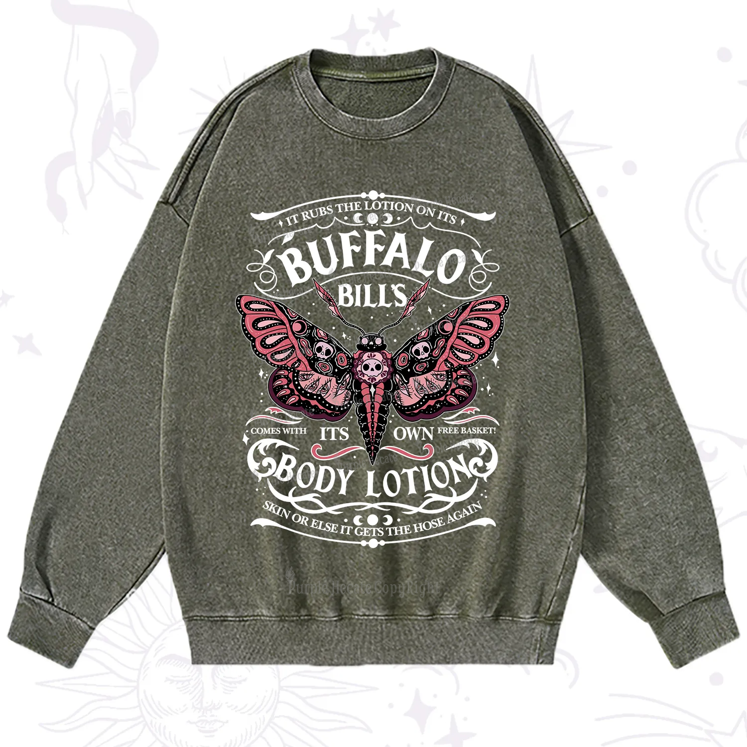 Purplehecate Buffalo Bill's Body Lotion Washed Sweatshirt