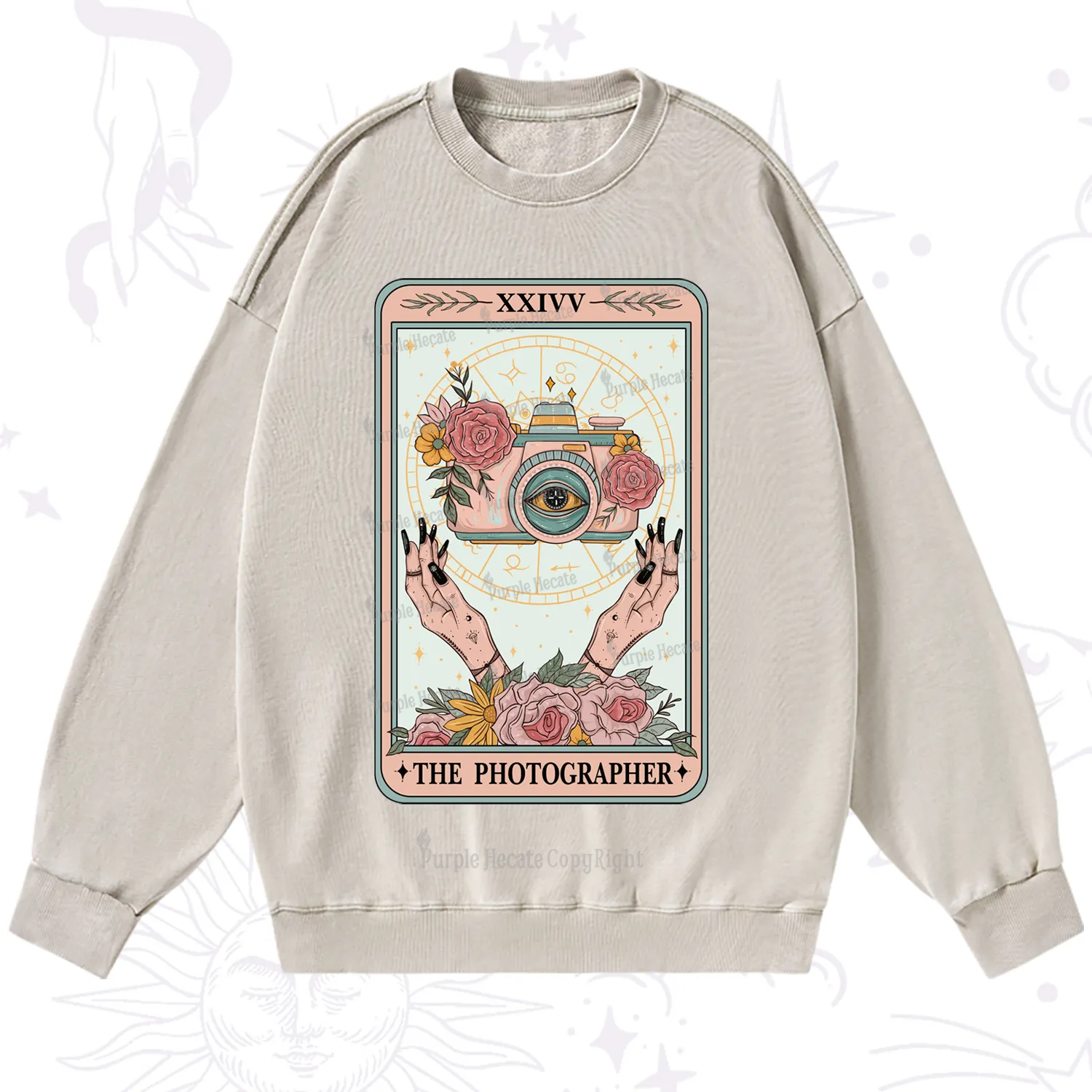 Purplehecate The Photographter Tarot Washed Sweatshirt