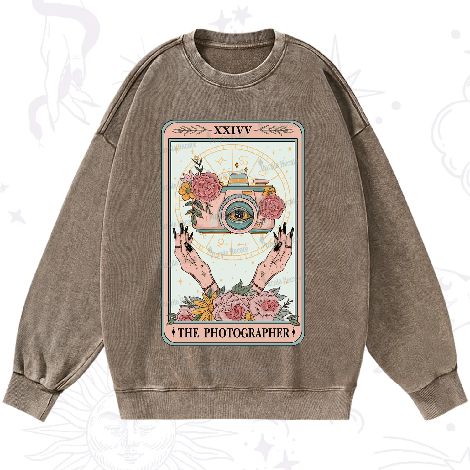 Purplehecate The Photographter Tarot Washed Sweatshirt