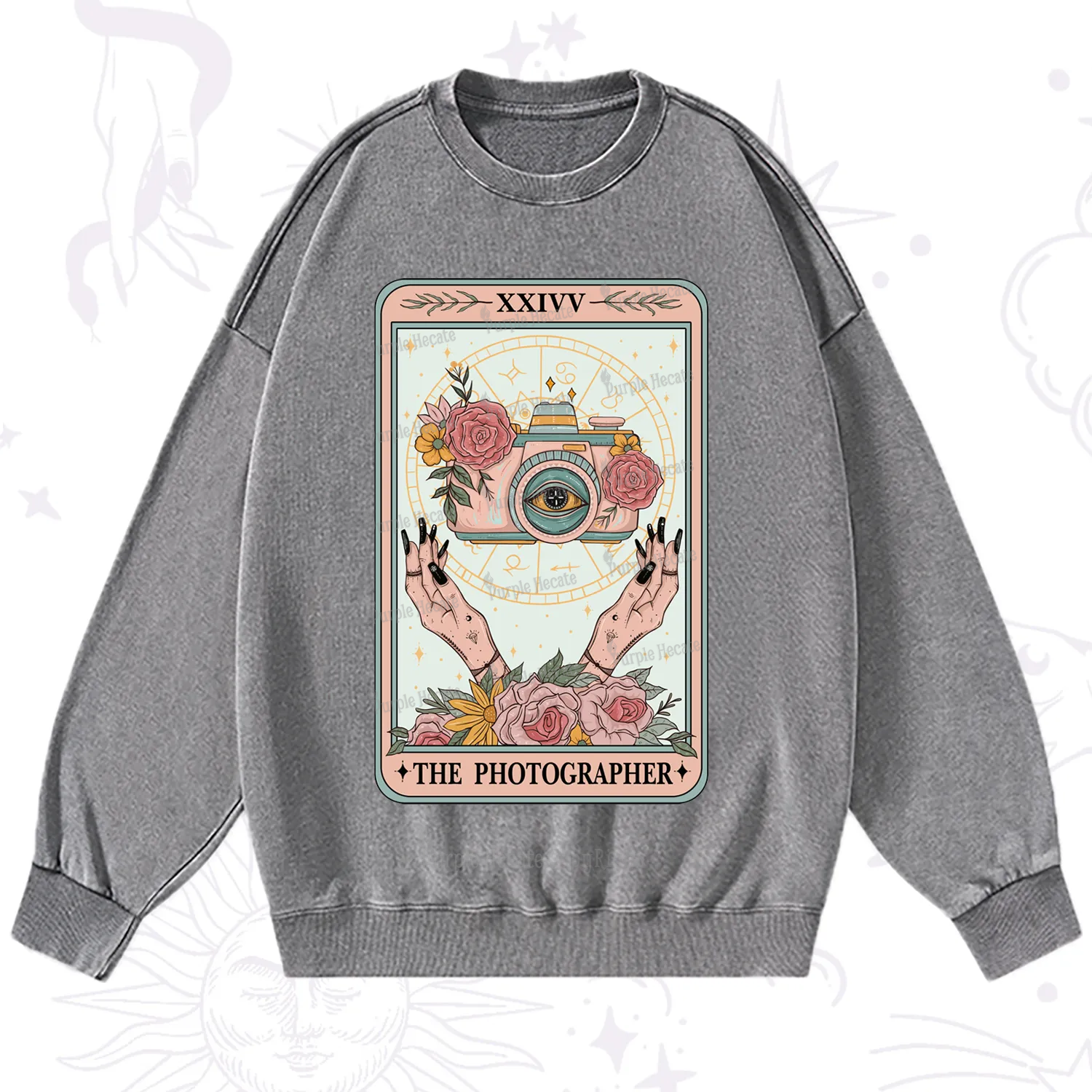 Purplehecate The Photographter Tarot Washed Sweatshirt